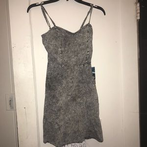 Grey acid wash skater dress